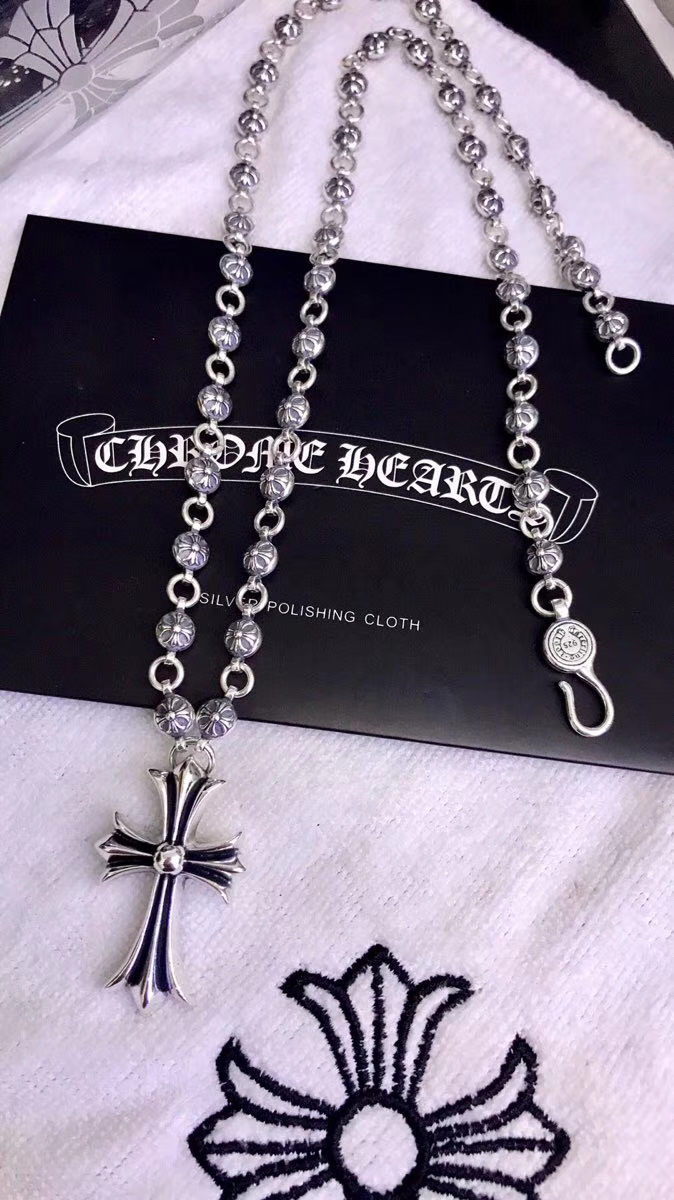  Chrome Hearts 크롬하츠 남녀 925실버 십자 목걸이 65cm