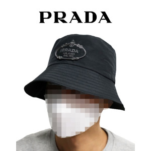 PRADA 프라다 ROPE 자수 로고 와팬 나일론 버킷햇 [남녀공용]