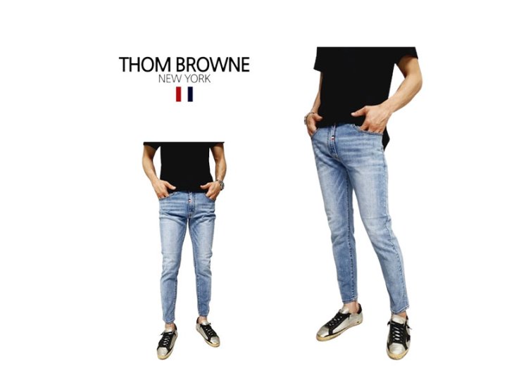 Thom Browne 톰브라운 슬림 연청 데님