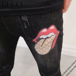 GUCCI 구찌 포켓 립 로고 흑 청바지