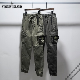 Stone Island 스톤아일랜드 단추 절개 카고 조거 팬츠 +