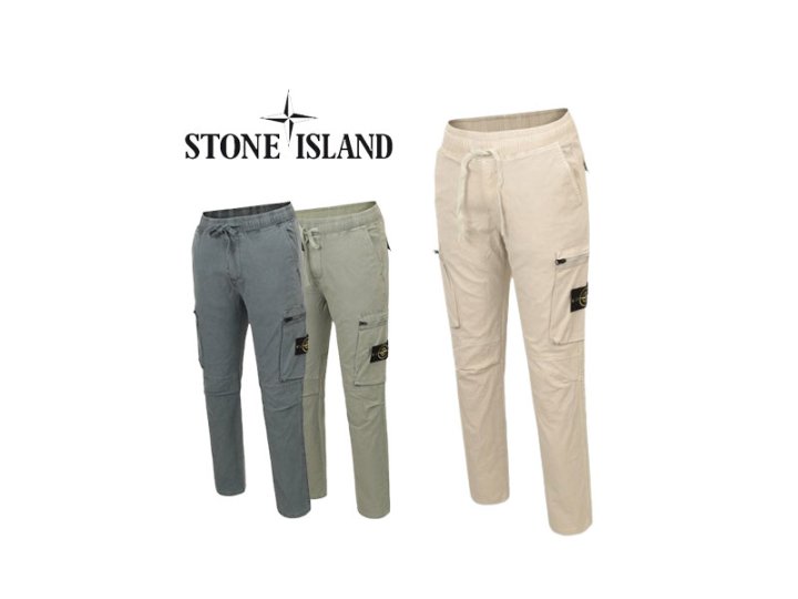 Stone Island 스톤아일랜드 배기핏 와펜 스판 카고팬츠