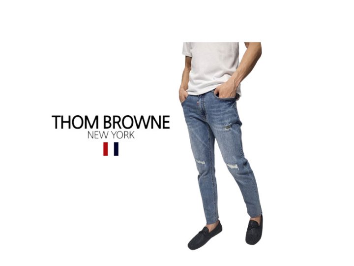 Thom Browne  톰브라운 밑단커팅 청바지