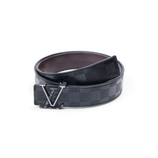 LOUIS VUITTON 루이비통 LV매트블랙 레터링로고 다미애 레더 벨트 [수입]