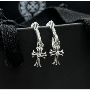 Chrome Hearts 크롬하츠 CH PLUS 미니 다이아 크로스 참 링 귀걸이 silver.925 [1:1제작] 남녀공용