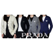 PRADA  프라다 "CLASSIC 트라이앵글스틸" 레더 T&T와팬 캐시 가디건 여성용[가을신상]