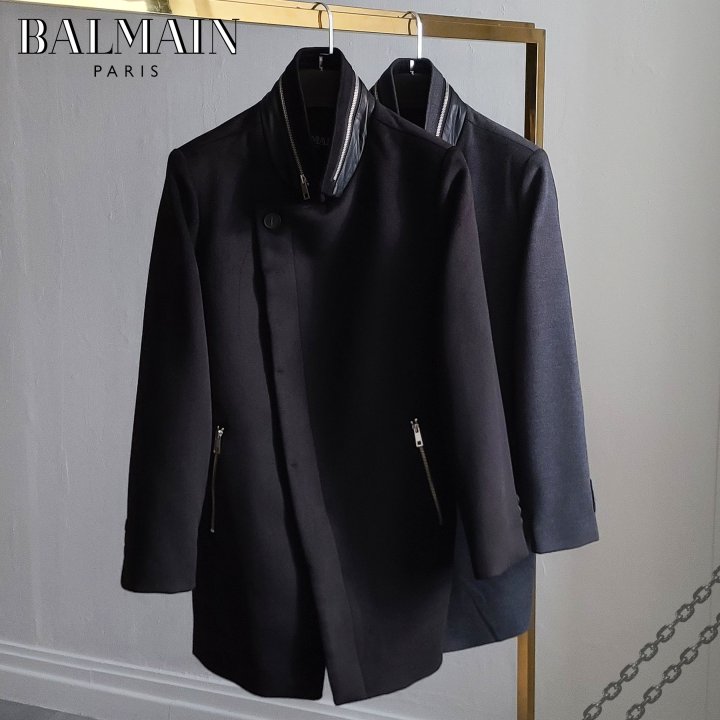 Balmain 발망 넥라인 지퍼 코트