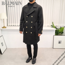 Balmain 발망 골드바클 더블 롱 코트