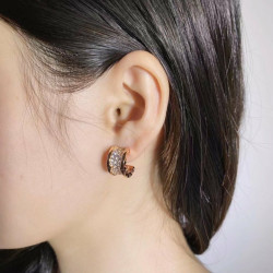 BULGARI 불가리 비제로원 파베 이어링 (실버/로즈골드)