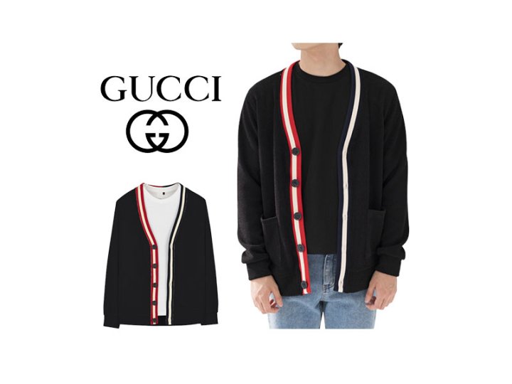 Gucci  구찌 라인배색 가디건