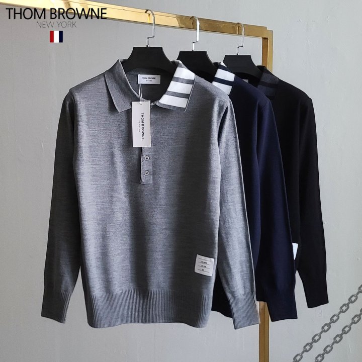 Thom Browne 톰브라운 넥완장 베이직 긴팔 카라티