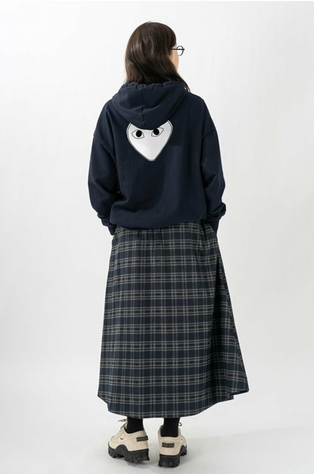 Comme des Garcons 꼼데가르송 백 화이트 하트 후드티