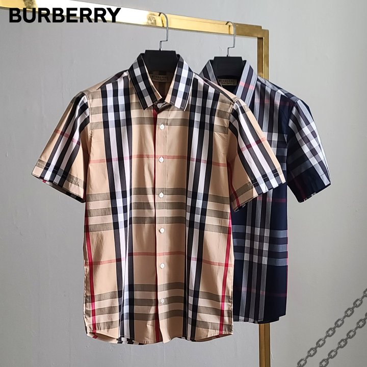 Burberry 버버리 라인체크 반팔 셔츠