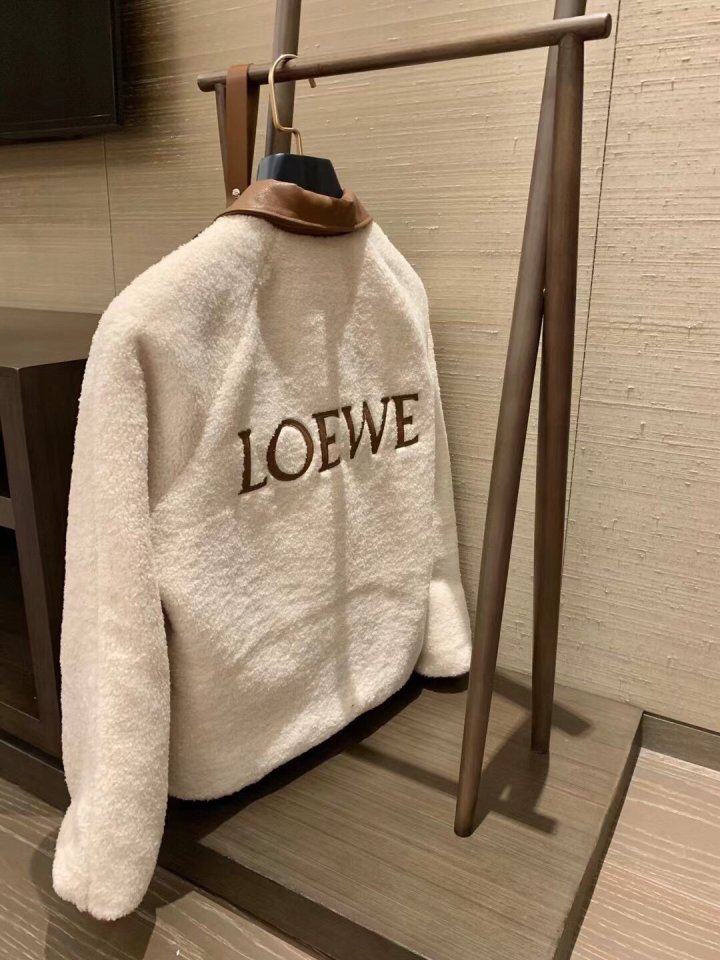 LOEWE 로에베 레더포켓 코튼부틀 코트