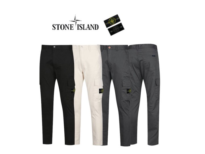 Stone Island 스톤아일랜드 뒤포인트 절개 면스판 카고바지