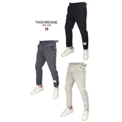 Thom Browne 톰브라운 사이드 비조버클 3선벨트라인 9부 스트레치 밴딩슬랙스