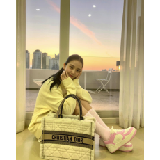 [블랙핑크 지수] DIOR 디올 BOOK TOTE 아이스 까나쥬 시어링 미디엄 백