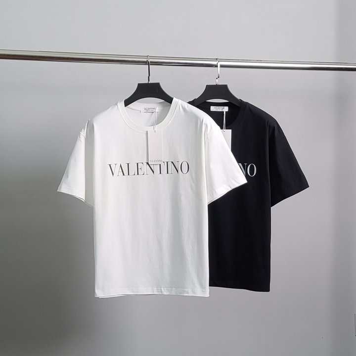 VALENTINO 발렌티노 레터링 프린팅 코튼 반팔티