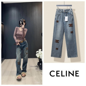 CELINE. 셀린느 24FW 로고 패치 스트레이트 팬츠