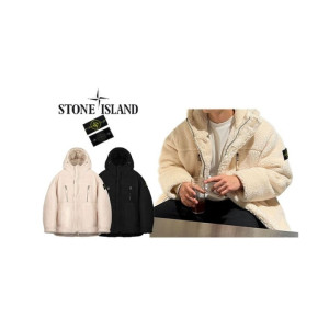 Stone Island 스톤아일랜드 와펜 양털 헤비 후드집업