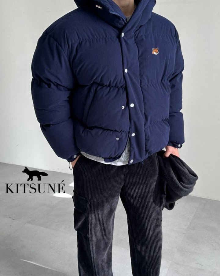 Maison Kitsune 메종키츠네 폭스헤드 코듀로이 후드 패딩