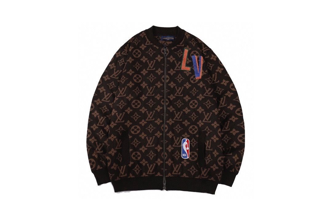 LOUIS VUITTON X NBA 루이비통 X 엔비에이 그래픽 모노그램 니트 블루종