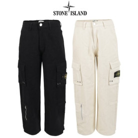 STONE ISLAND 스톤아일랜드 뒤포인트 코튼 세미와이드 워크 카고 팬츠