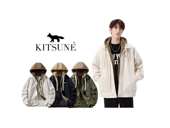 MAISON KITSUNE 메종키츠네 골덴 후드 자켓