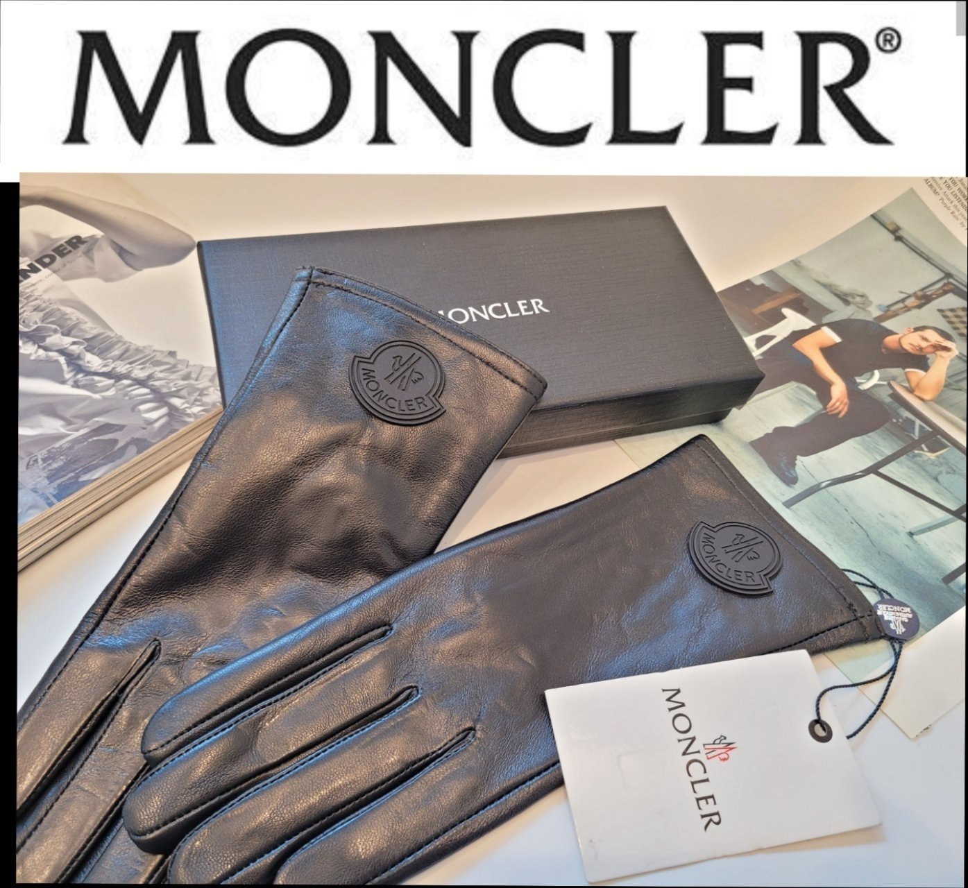 MONCLER 몽클레어 여성 가죽장갑