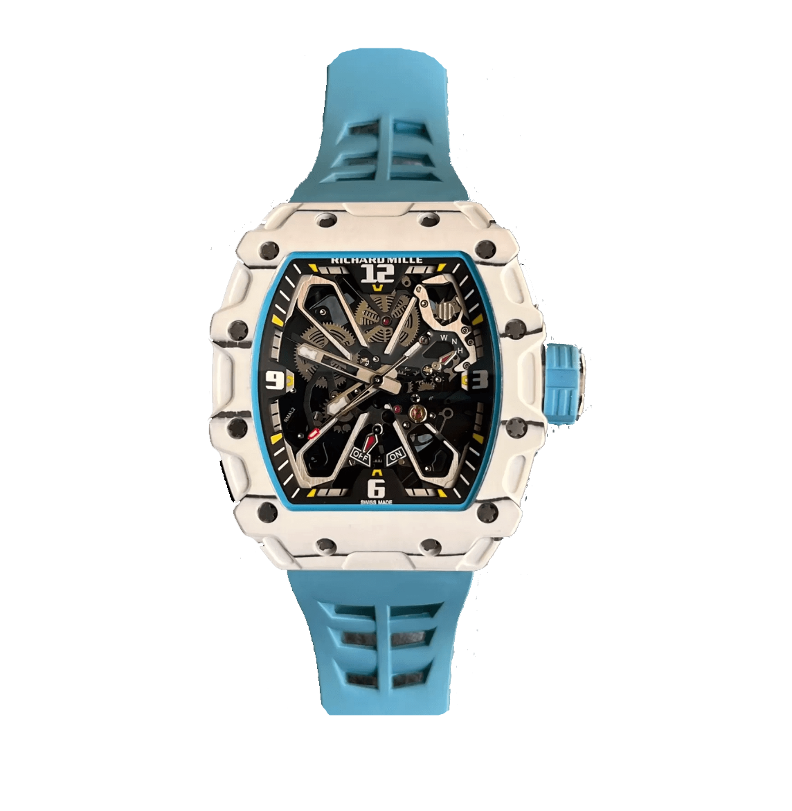 RICHARD MILLE 리차드밀 라파엘 나달 화이트 블루 러버밴드 RM35-03 (2color)