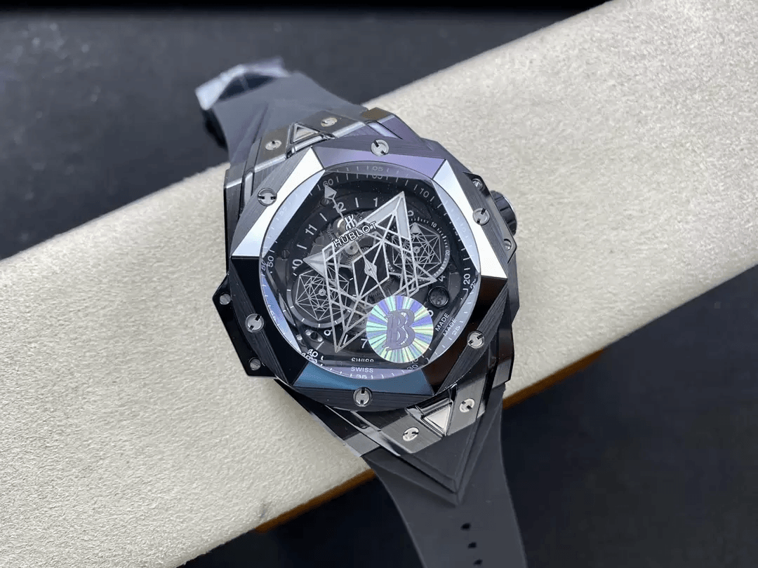 HUBLOT 위블로 빅뱅 상 블루 킹 크로노 세라믹 블랙 스트랩 418.NX.1107.RX.MXM1