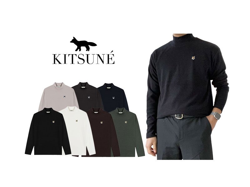 MAISON KITSUNE 메종키츠네 윈터 반폴라 니트