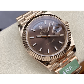 ROLEX 로렉스 데이데이트 브라운 인덱스 다이얼 로즈골드 40mm