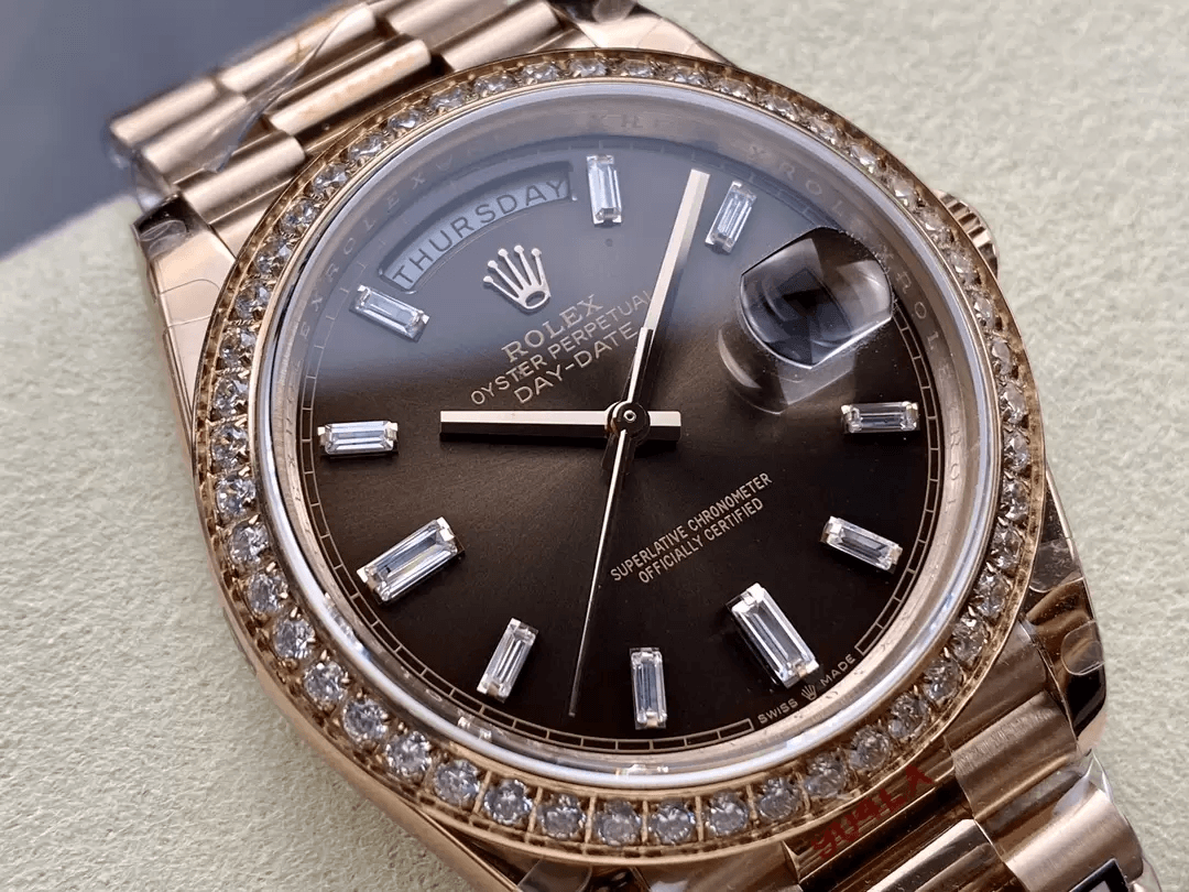 ROLEX 로렉스 데이데이트 브라운 다이얼 다이아 베젤 10P 40mm m228238