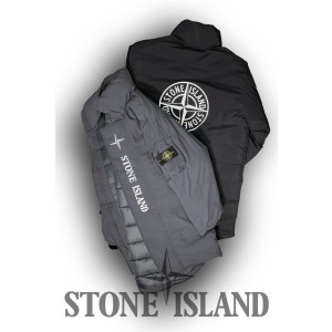 STONE ISLAND 스톤아일랜드 에코닐 하이넥 헤비 리플렉티브 하프 롱 패딩야상