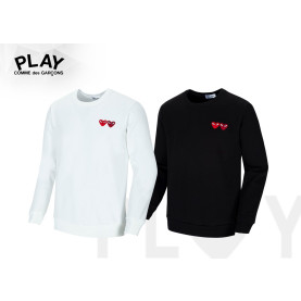 COMME DES GARCONS 꼼데가르송 꼼데 더블하트 기모 맨투맨