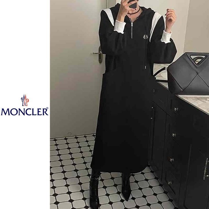 MONCLER 몽클레어 배색 기모 후드 원피스 2COLOR