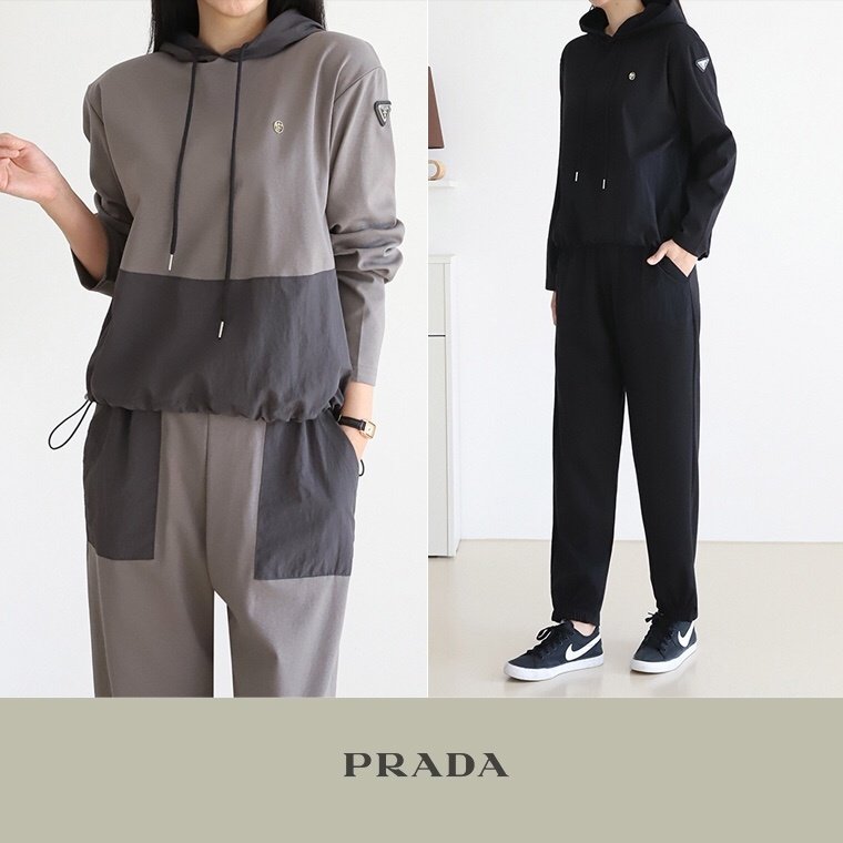 PRADA 프라다 후디 스웨터 셋업