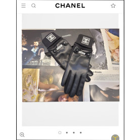 CHANEL 샤넬 래더 니트 콤비 여성 장갑