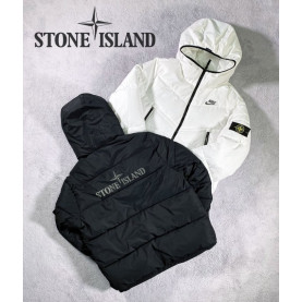 STONE ISLAND 스톤아일랜드 X 나이키 블랙 리플렉티브 에코나일론 윈드러너 패딩 후디 자켓