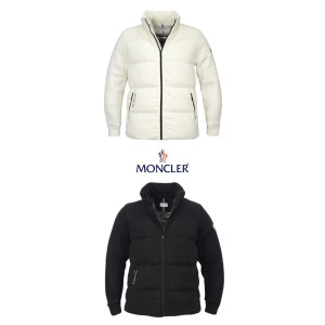 MONCLER 몽클레어 클래식 와팬 코듀로이 니트 히트텍 하이넥 로고 패딩