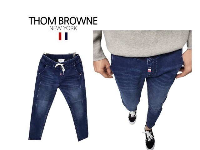 THOM BROWNE 톰브라운 본딩 밴딩 데님