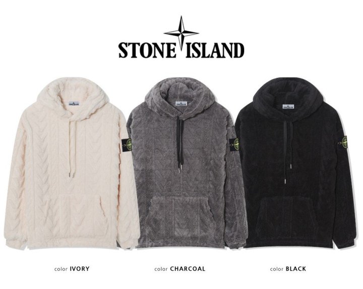 STONE ISLAND 스톤아일랜드 케이블 플리츠 후드