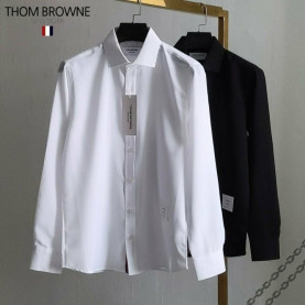 THOM BROWNE 톰브라운 백 카라 삼선 베이직 셔츠