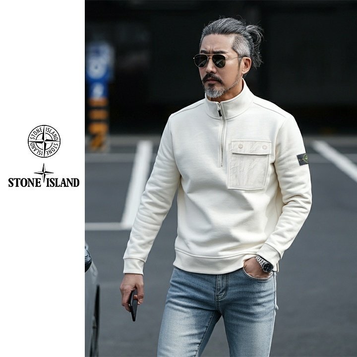 STONE ISLAND 스톤아일랜드 빅포켓 반집업 스웻맨투맨 2COLOR