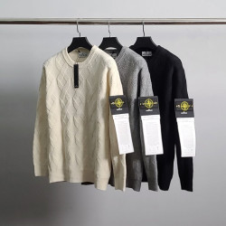 STONE ISLAND 스톤아일랜드 로고와펜 램스울 체인 니트