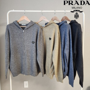 PRADA 프라다 오버핏 울 후드집업