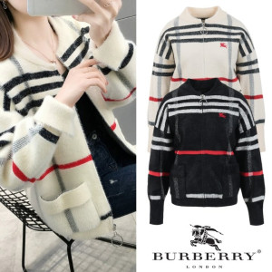 BURBERRY 버버리 기마자수 캐시미어 니트집업