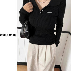 ●12월 판매 4위● MIUMIU 미우미우 버튼카라 골지니트 3COLOR
