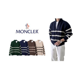 MONCLER 몽클레어 헤비 스트라이프 니트 집업